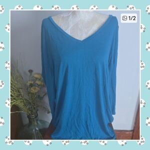 STYLUS Women's Teal Long Sleeve Top Size Xl